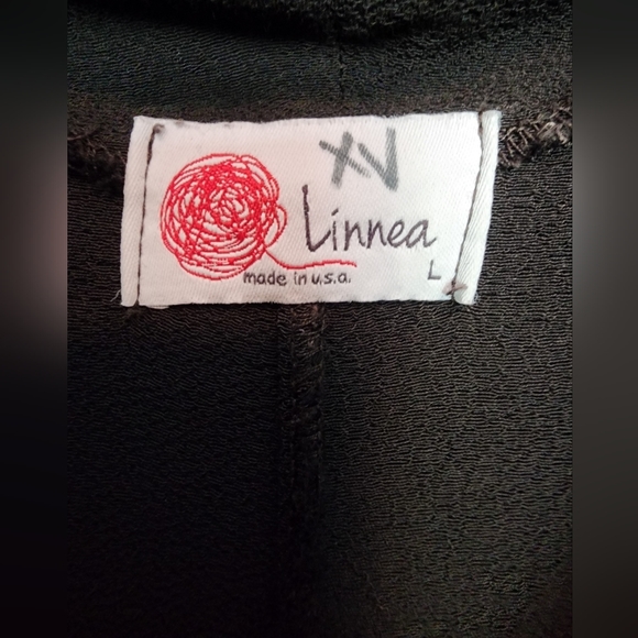 LINNEA Brown Cowl Neck Tunic Dress Long Sleeve 2 Pockets Large - Picture 4 of 6